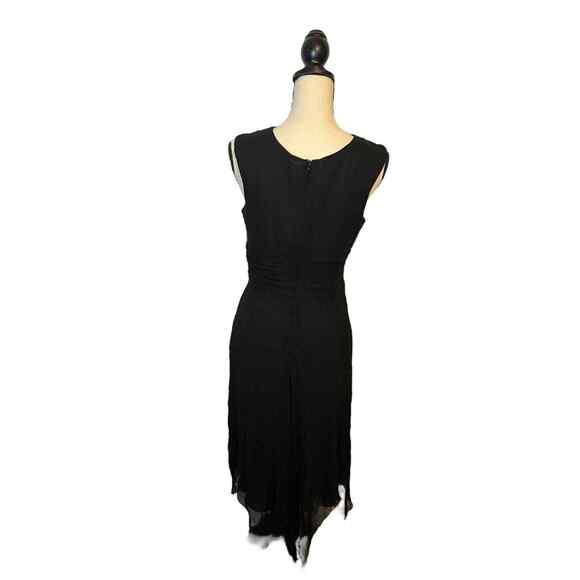 Redux Philip Dicaprio Elegant Black 100% Silk V-Neck Formal Dress Sz 4 - Picture 4 of 6